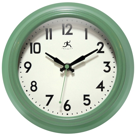 8.5 In. Retro Diner Wall Clock, Green